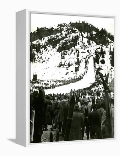 Milwaukee Road Ski Bowl, ca. 1946-null-Framed Premier Image Canvas