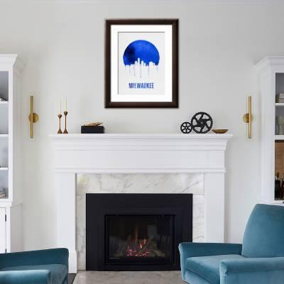 Milwaukee Skyline Blue Art Print By Art Com