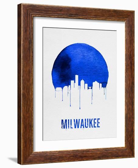 Milwaukee Skyline Blue-null-Framed Art Print