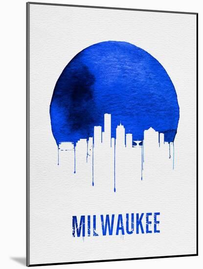 Milwaukee Skyline Blue-null-Mounted Art Print