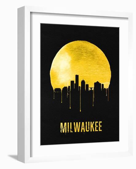 Milwaukee Skyline Yellow-null-Framed Art Print