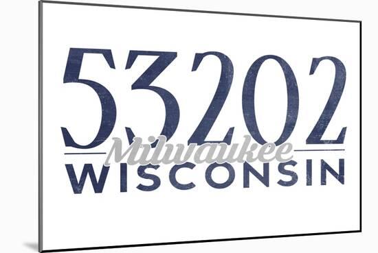 Milwaukee, Wisconsin - 53202 Zip Code (Blue)-Lantern Press-Mounted Art Print