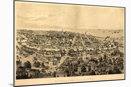 Milwaukee, Wisconsin - Panoramic Map-Lantern Press-Mounted Art Print