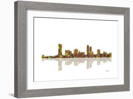 Milwaukee Wisconsin Skyline 1-Marlene Watson-Framed Giclee Print