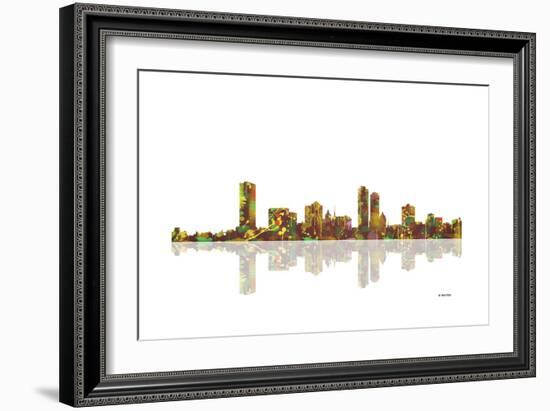 Milwaukee Wisconsin Skyline 1-Marlene Watson-Framed Giclee Print