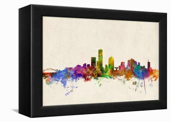 Milwaukee Wisconsin Skyline-Michael Tompsett-Framed Stretched Canvas
