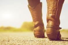 Female with Cowboy Boots-mimagephotography-Photographic Print