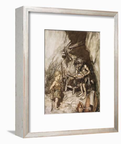 Mime and the infant', 1924-Arthur Rackham-Framed Giclee Print