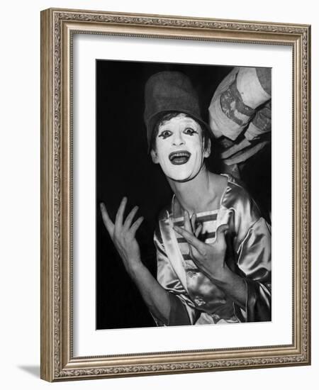 Mime Marcel Marceau During a Gala in Paris Early 60'S-null-Framed Photo