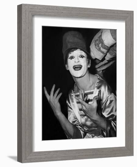 Mime Marcel Marceau During a Gala in Paris Early 60'S-null-Framed Photo