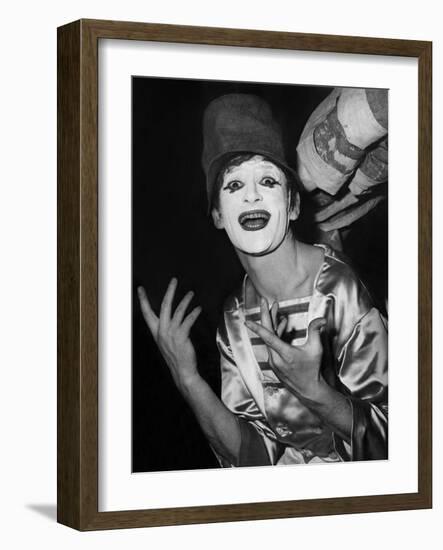 Mime Marcel Marceau During a Gala in Paris Early 60'S-null-Framed Photo