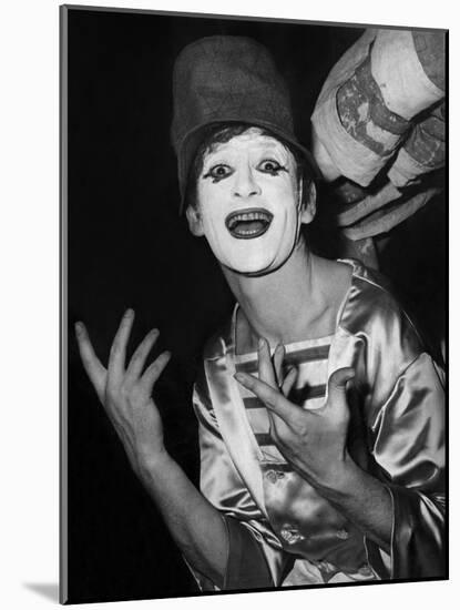 Mime Marcel Marceau During a Gala in Paris Early 60'S-null-Mounted Photo