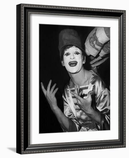 Mime Marcel Marceau During a Gala in Paris Early 60'S-null-Framed Photo