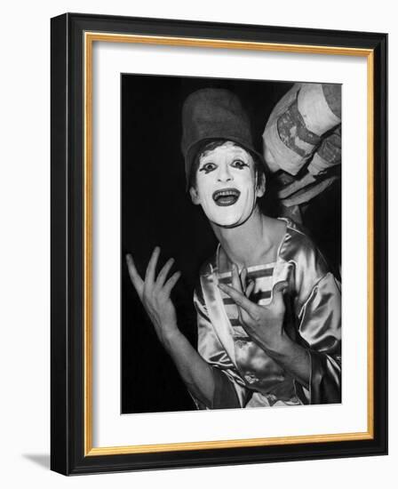 Mime Marcel Marceau During a Gala in Paris Early 60'S-null-Framed Photo