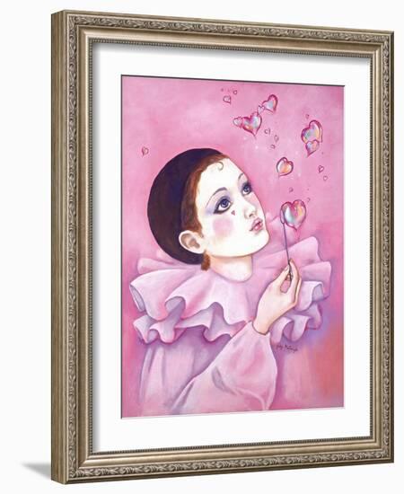 Mime with Heart Bubbles-Judy Mastrangelo-Framed Giclee Print