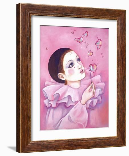 Mime with Heart Bubbles-Judy Mastrangelo-Framed Giclee Print