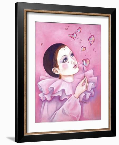 Mime with Heart Bubbles-Judy Mastrangelo-Framed Giclee Print