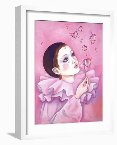 Mime with Heart Bubbles-Judy Mastrangelo-Framed Giclee Print