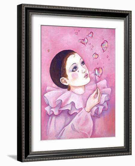 Mime with Heart Bubbles-Judy Mastrangelo-Framed Giclee Print