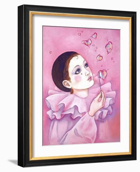 Mime with Heart Bubbles-Judy Mastrangelo-Framed Giclee Print