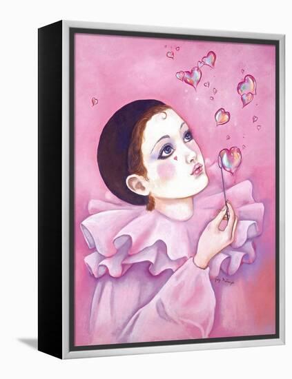 Mime with Heart Bubbles-Judy Mastrangelo-Framed Premier Image Canvas