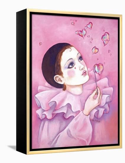 Mime with Heart Bubbles-Judy Mastrangelo-Framed Premier Image Canvas