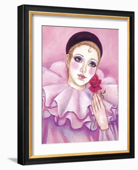 Mime with Rose-Judy Mastrangelo-Framed Giclee Print