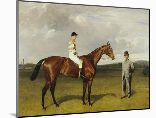 'Mimi' with Rickaby Up with Her Trainer, Mr Matthew Dawson, 1891-Emil Adam-Mounted Giclee Print