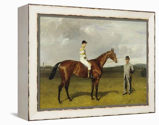 'Mimi' with Rickaby Up with Her Trainer, Mr Matthew Dawson, 1891-Emil Adam-Framed Premier Image Canvas