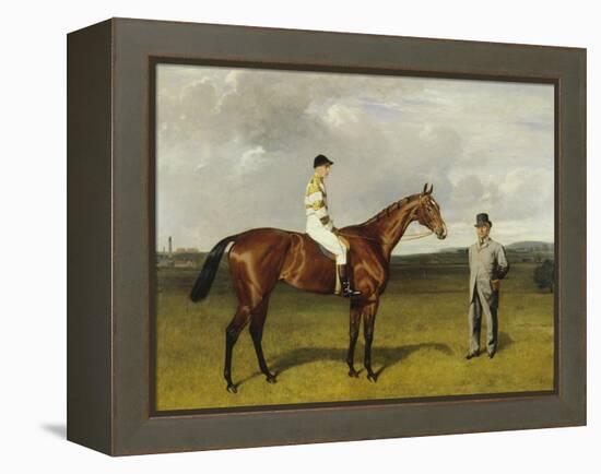 'Mimi' with Rickaby Up with Her Trainer, Mr Matthew Dawson, 1891-Emil Adam-Framed Premier Image Canvas