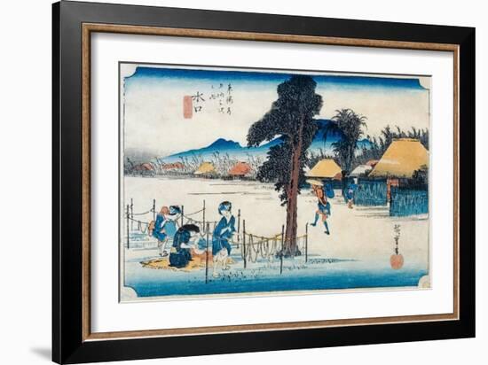 Minakuchi: Famous Production of Kampyo, from the Series 'Fifty-Three Stations on the Tokaido',…-Ando Hiroshige-Framed Giclee Print