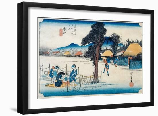 Minakuchi: Famous Production of Kampyo, from the Series 'Fifty-Three Stations on the Tokaido',…-Ando Hiroshige-Framed Giclee Print