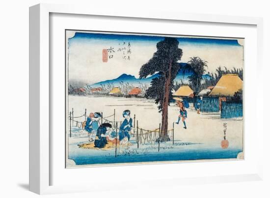 Minakuchi: Famous Production of Kampyo, from the Series 'Fifty-Three Stations on the Tokaido',…-Ando Hiroshige-Framed Giclee Print