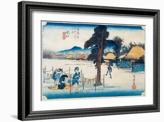 Minakuchi: Famous Production of Kampyo, from the Series 'Fifty-Three Stations on the Tokaido',…-Ando Hiroshige-Framed Giclee Print