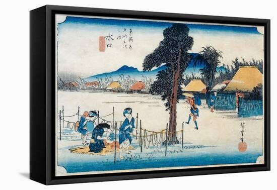 Minakuchi: Famous Production of Kampyo, from the Series 'Fifty-Three Stations on the Tokaido',…-Ando Hiroshige-Framed Premier Image Canvas