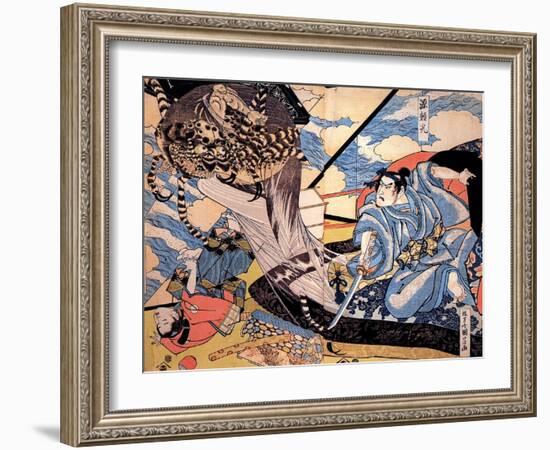 Minamoto Yorimitsu also known as Raiko-Kuniyoshi Utagawa-Framed Giclee Print