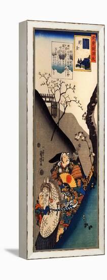 Minamoto Yoshiie at the Nakoso Barrier-Kuniyoshi Utagawa-Framed Premier Image Canvas
