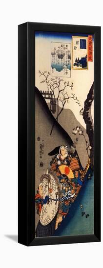 Minamoto Yoshiie at the Nakoso Barrier-Kuniyoshi Utagawa-Framed Premier Image Canvas