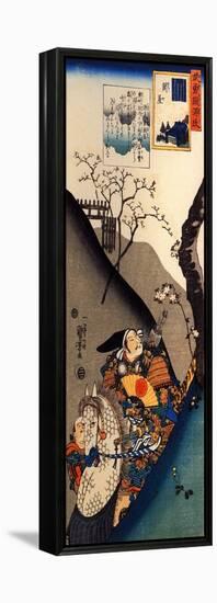 Minamoto Yoshiie at the Nakoso Barrier-Kuniyoshi Utagawa-Framed Premier Image Canvas