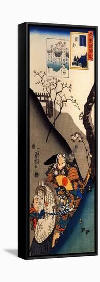 Minamoto Yoshiie at the Nakoso Barrier-Kuniyoshi Utagawa-Framed Premier Image Canvas