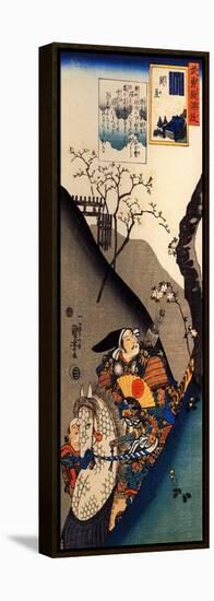 Minamoto Yoshiie at the Nakoso Barrier-Kuniyoshi Utagawa-Framed Premier Image Canvas