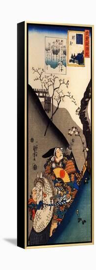 Minamoto Yoshiie at the Nakoso Barrier-Kuniyoshi Utagawa-Framed Premier Image Canvas