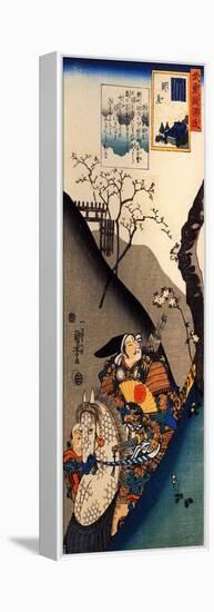 Minamoto Yoshiie at the Nakoso Barrier-Kuniyoshi Utagawa-Framed Premier Image Canvas