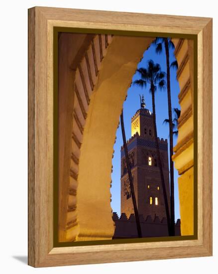 Minaret of the Koutoubia Mosque at Dusk, Marrakesh, Morocco, North Africa, Africa-Frank Fell-Framed Premier Image Canvas