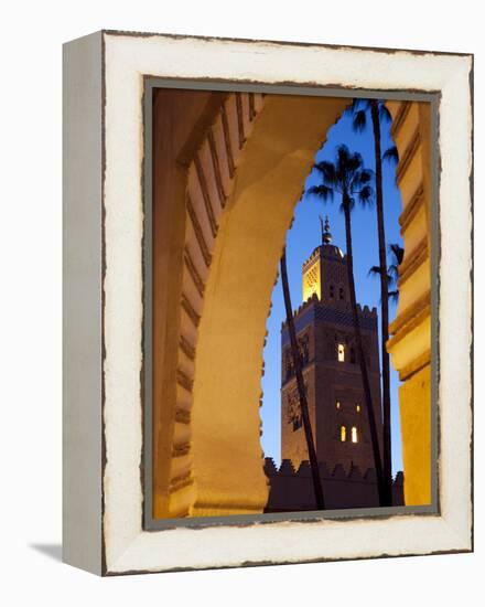 Minaret of the Koutoubia Mosque at Dusk, Marrakesh, Morocco, North Africa, Africa-Frank Fell-Framed Premier Image Canvas