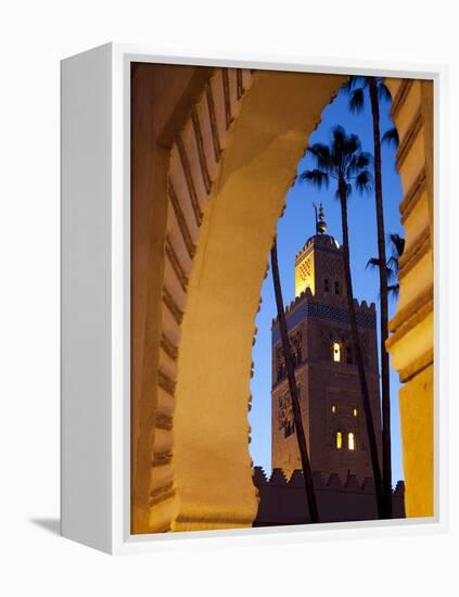 Minaret of the Koutoubia Mosque at Dusk, Marrakesh, Morocco, North Africa, Africa-Frank Fell-Framed Premier Image Canvas