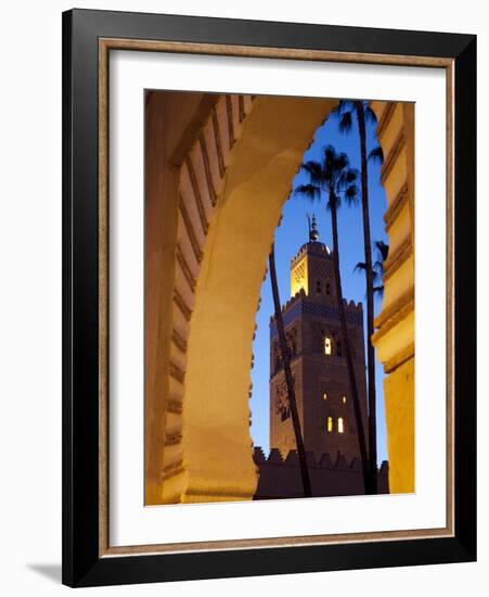 Minaret of the Koutoubia Mosque at Dusk, Marrakesh, Morocco, North Africa, Africa-Frank Fell-Framed Photographic Print