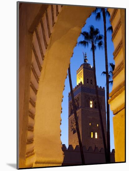 Minaret of the Koutoubia Mosque at Dusk, Marrakesh, Morocco, North Africa, Africa-Frank Fell-Mounted Photographic Print