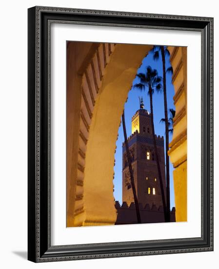 Minaret of the Koutoubia Mosque at Dusk, Marrakesh, Morocco, North Africa, Africa-Frank Fell-Framed Photographic Print