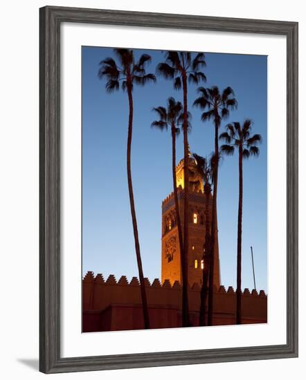 Minaret of the Koutoubia Mosque at Dusk, Marrakesh, Morocco, North Africa, Africa-Frank Fell-Framed Photographic Print